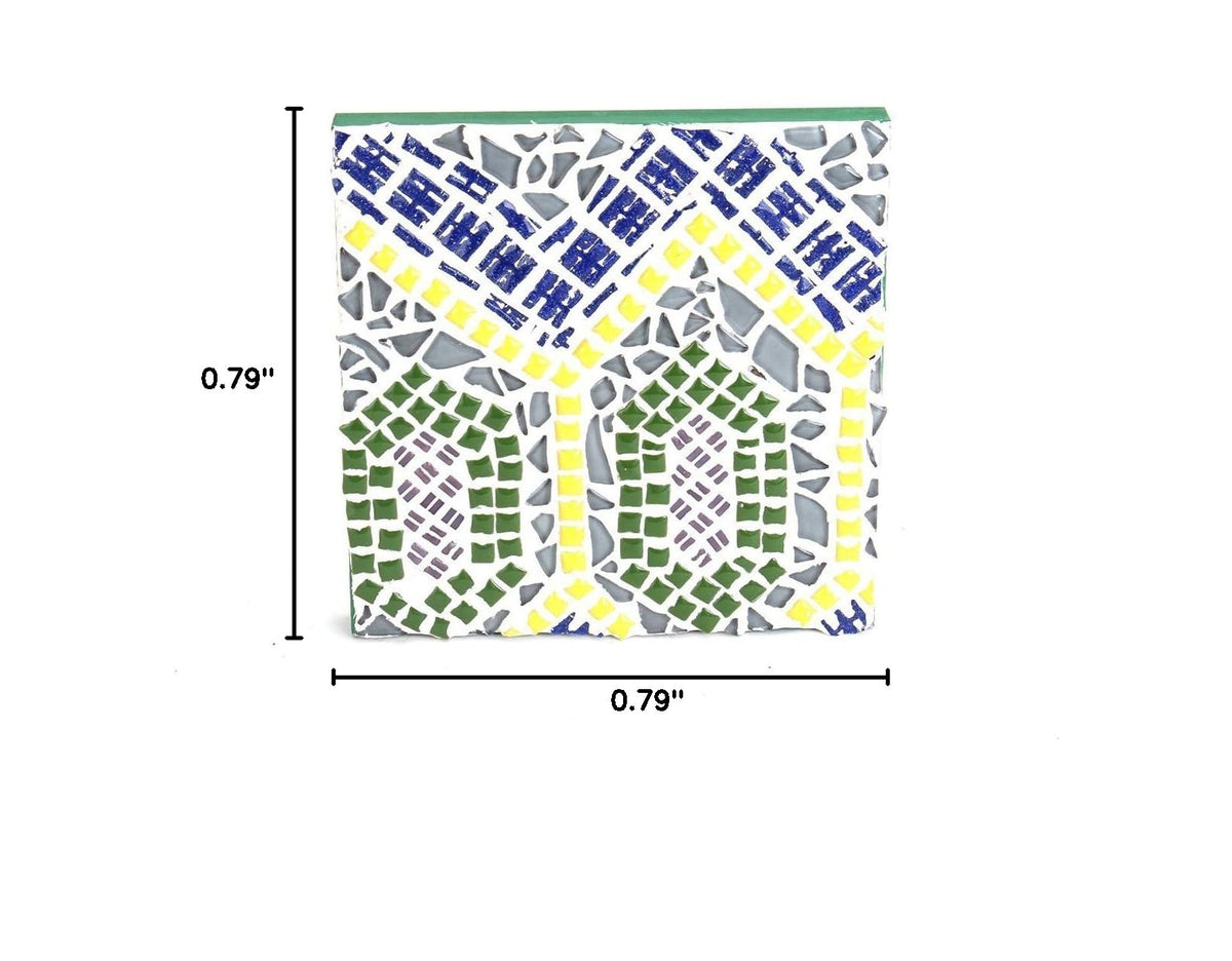 3/4 Inch (20mm) Dark Blue Mosaic Tile, 3 Pound (48 oz) Bulk Assortment of Mosaic Tiles