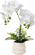 White Artificial Orchid Plant with Pot, Fake Orchids Flowers - Set of 30