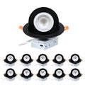 Gimbal LED Recessed Lighting - 6 Inch 5CCT 12W 360° Rotation Adjustable Eyeball Light, LED Swivel Spotlight