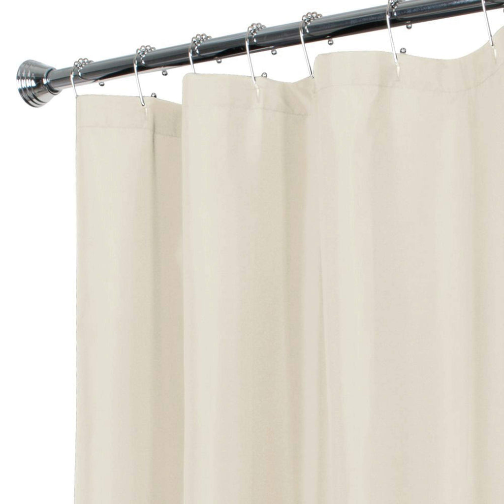 Water Repellent Shower Curtain Liner, Soft Microfiber Fabric Shower Liner or Curtain, Bone Colored, Machine