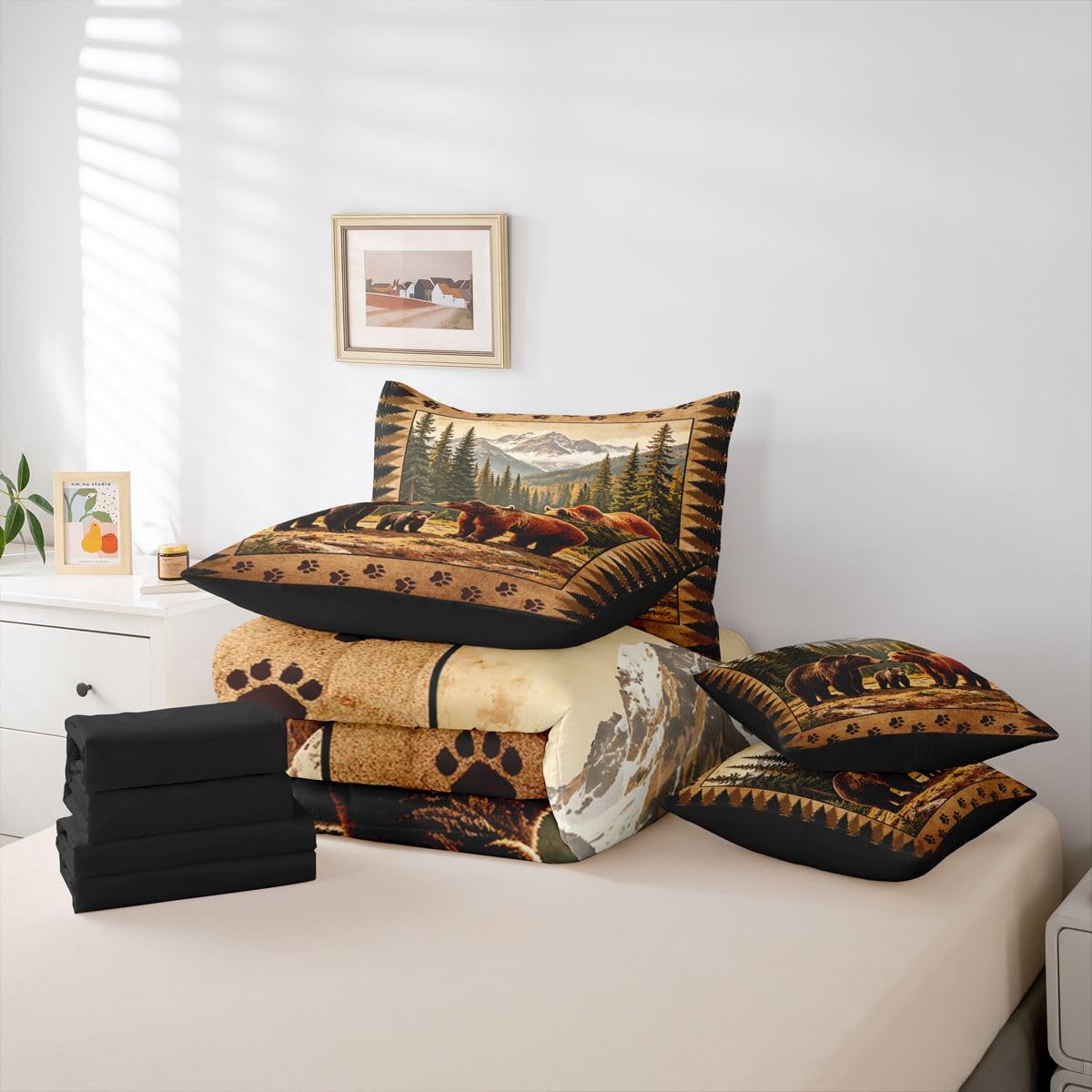 Rustic Cabin Comforter Set with Sheets 7 Piece