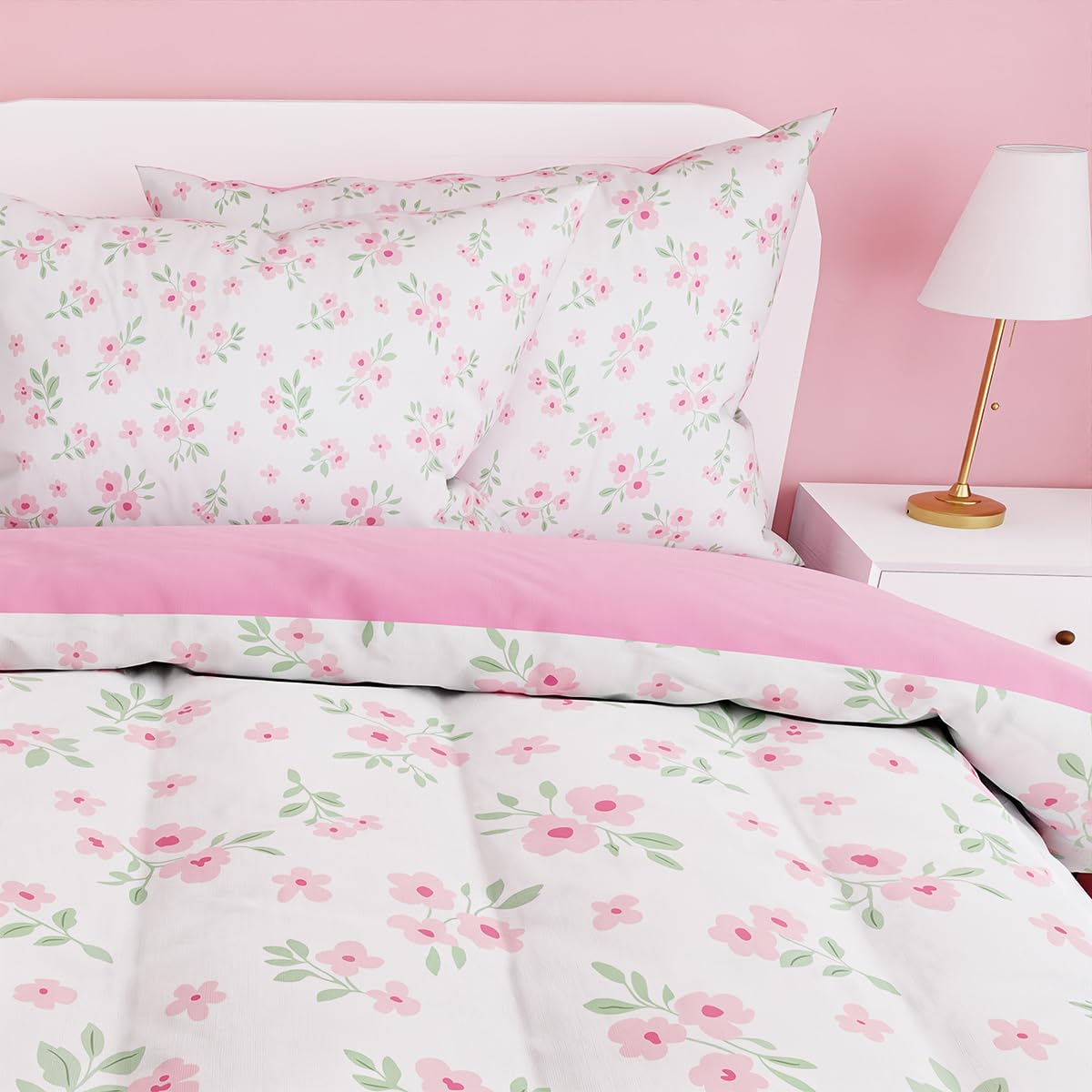 Floral Bedding Sets with 3-Pieces (Includes 1 Comforter, 1 Fitted Sheet, 1 Pillowcases), Comforters Bed Set