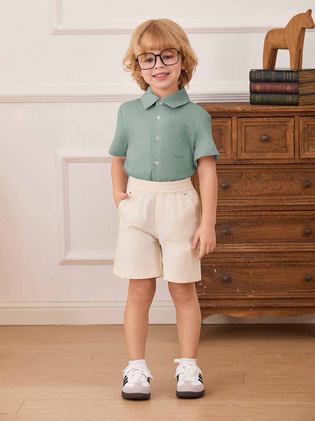 Toddler Baby Boy Short Sleeve Button Down Shirt Kid Dress Shirt