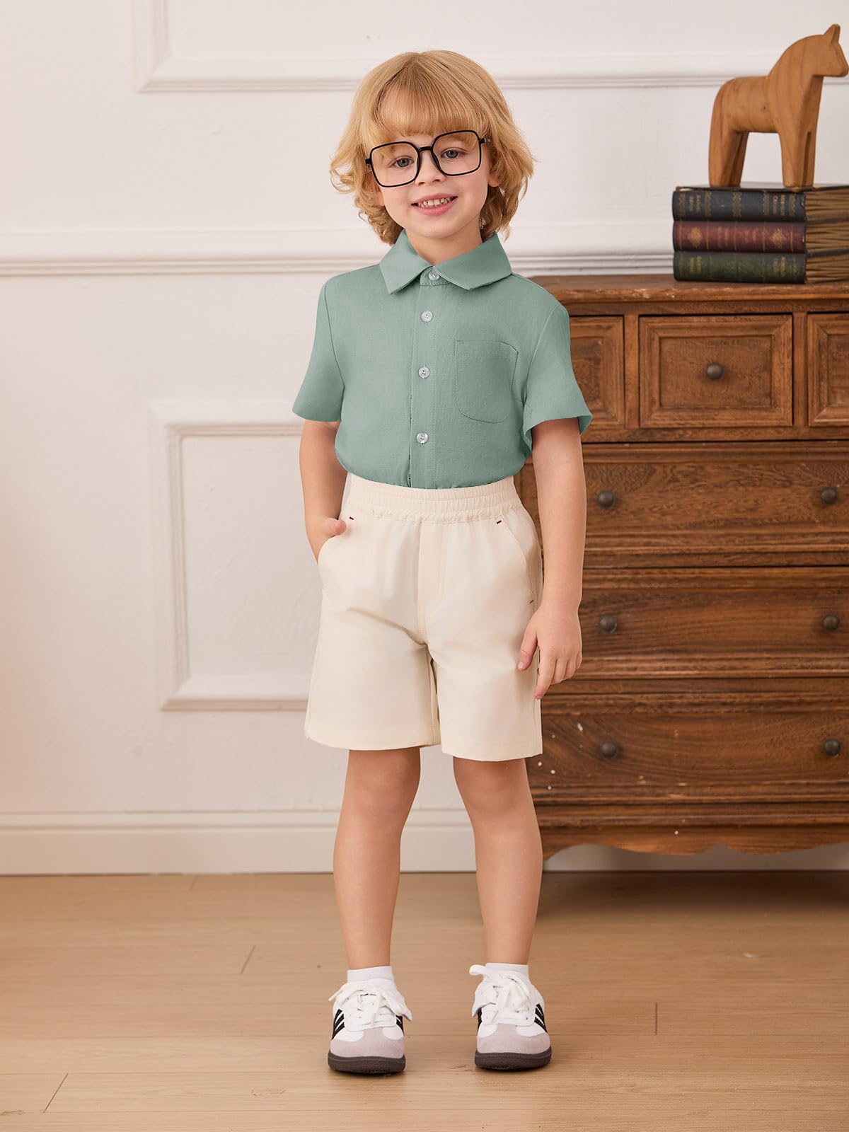 Toddler Baby Boy Short Sleeve Button Down Shirt Kid Dress Shirt