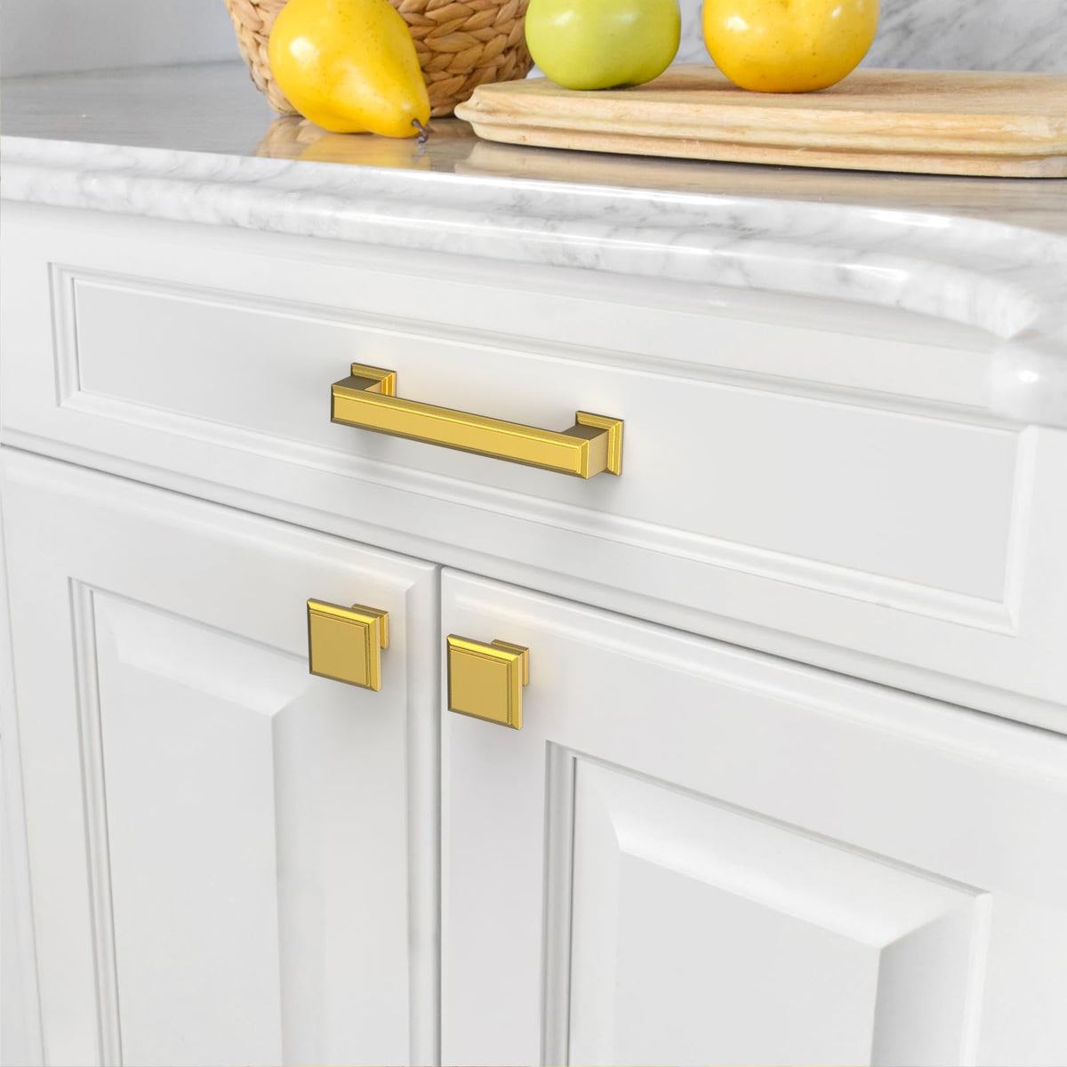 10 Pack 4 inch Vibrant Brushed Moderne Brass Cabinet Pulls