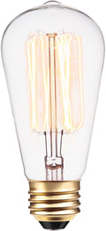 40W Vintage Edison S60 Squirrel Cage Incandescent Filament Light Bulb, E26 Base, 145 Lumens