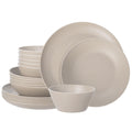 Melamine Dinnerware Sets 18 Piece Service for 6,Warm Beige
