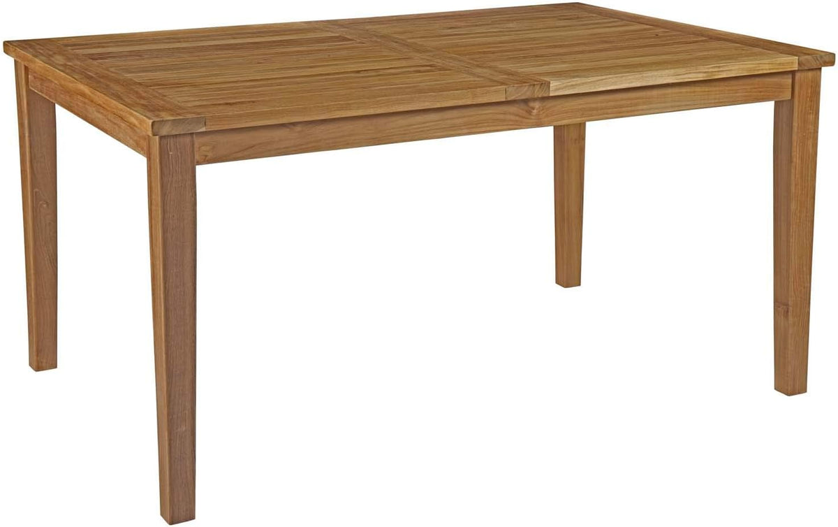 Marina Premium Grade A Teak Wood 7 Piece Patio Teak Outdoor Dining Set in Natural White