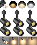 Zoomable 10W LED Track Lighting Heads H Type, Black 6 Pack