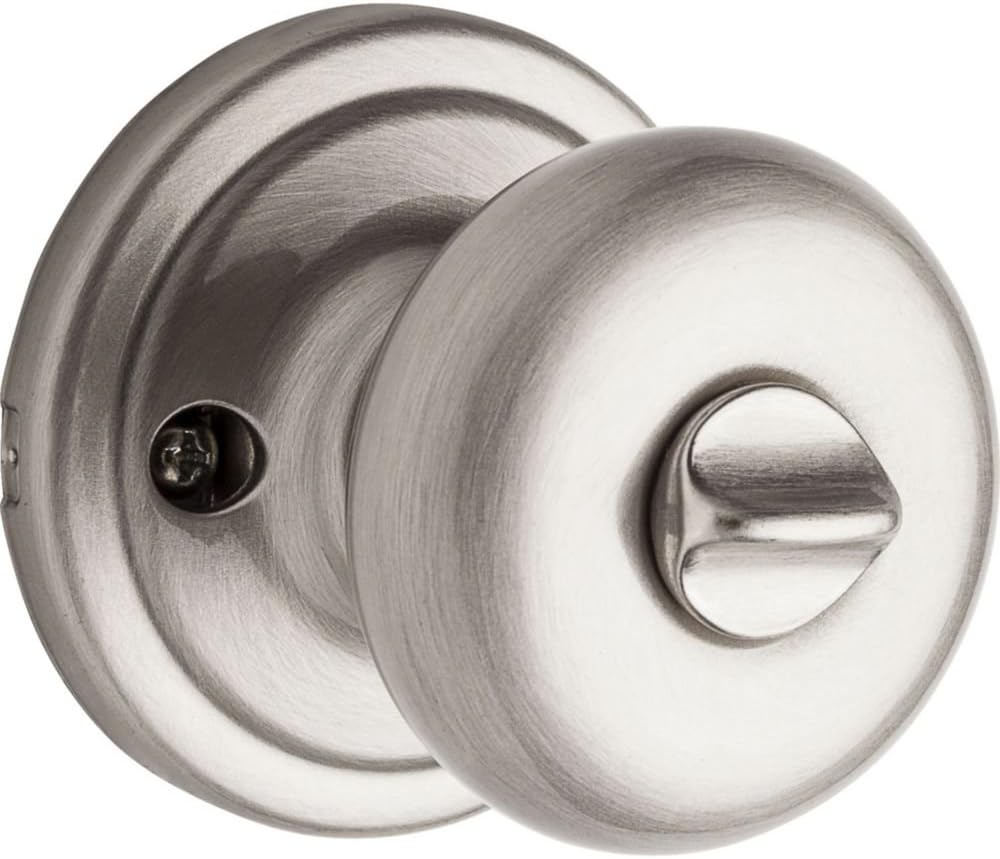 Hancock Entry Door Knob with Lock and Key, Secure Keyed Handle Exterior, Front Entrance and Bedroom, Satin Nickel