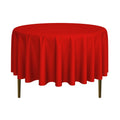 90" Round Premium Tablecloth for Wedding/Banquet/Restaurant - Polyester Fabric Table Cloth - Red