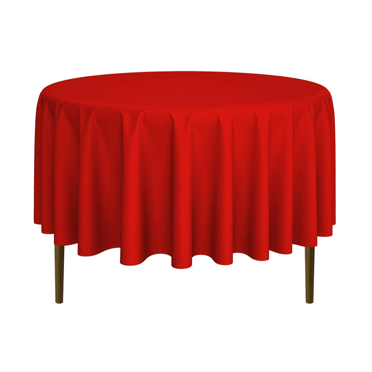 90" Round Premium Tablecloth for Wedding/Banquet/Restaurant - Polyester Fabric Table Cloth - Red
