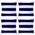Pack of 4 Waterproof Pillow Covers Throw Pillowcases Square Cushion Case Sofa Couch Furniture Decoration, Navy