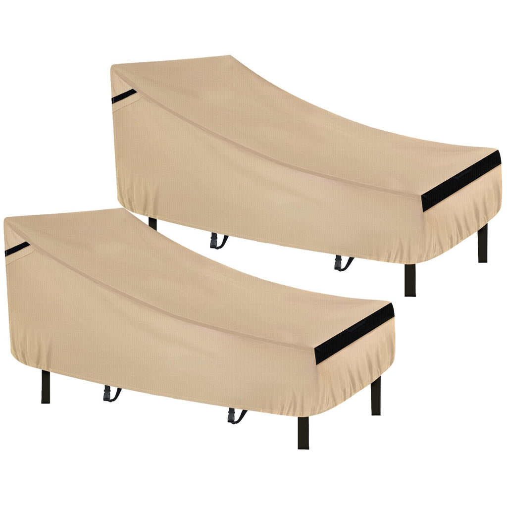 Lounge Chair Covers 2 Pack 420D Waterproof Heavy Duty 76"x32"x32"