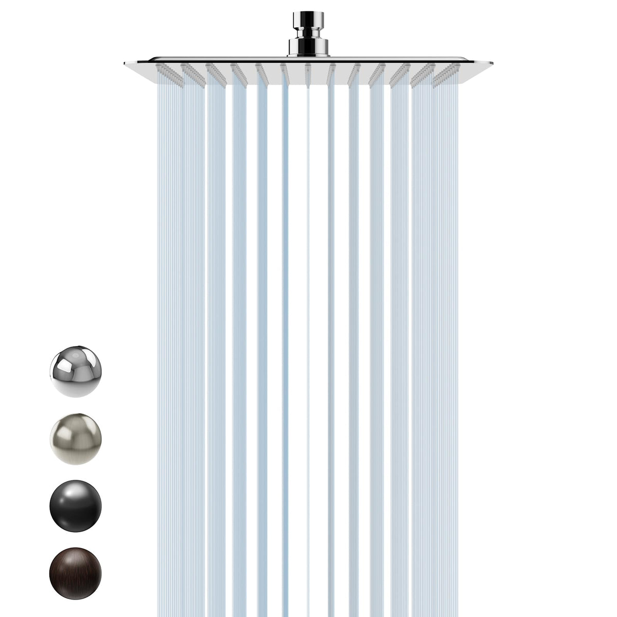 Luxury 10 Inch Large Square Stainless Steel Shower Head High Pressure Rainfall Showerhead Ultra Thin Water Saving