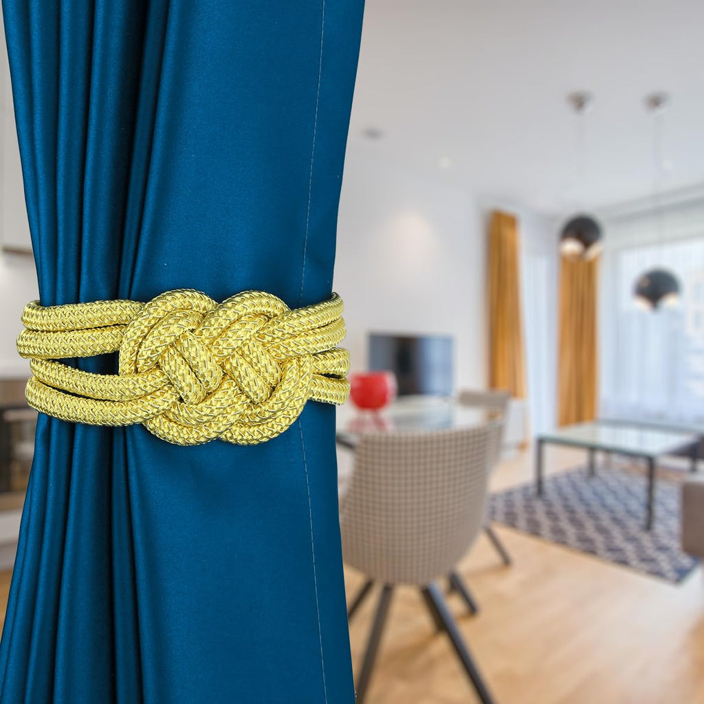 Magnetic Curtain Tiebacks, Decorative Curtain Holdbacks - 4 Pack