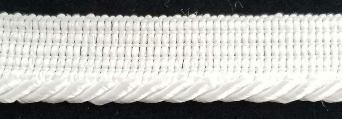 Small Twisted Cord w/Lip Piping Trimming - 8 Yards - Many Colors! (White)
