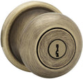 Juno Entry Door Knob with Lock and Key, Secure Keyed Handle Exterior, Front Entrance and Bedroom, Antique Brass, Pick