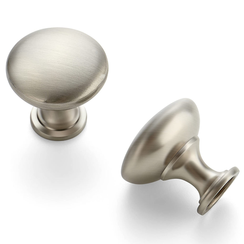 Brushed Nickel Cabinet Knobs, Zinc Knobs Drawer Pulls, 30 Pack