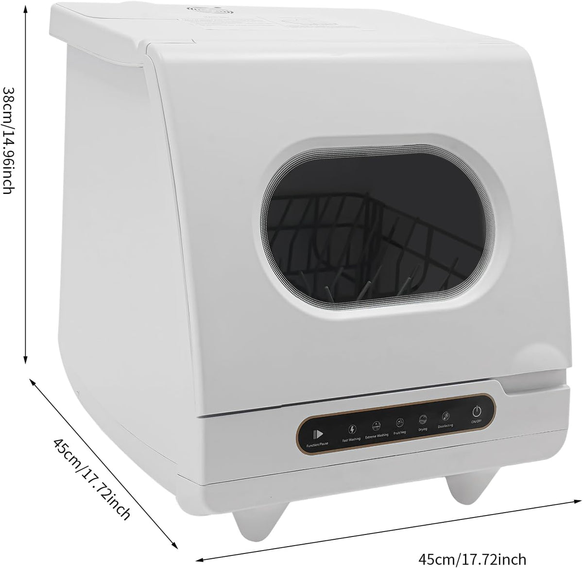 Countertop Dishwasher,5 Washing Programs Portable Dishwasher With Built-In Water Tank For Glass Door
