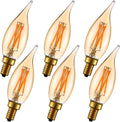 CA10 E12 Candelabra Bulb 40 watt,Amber Light Bulbs,2200K,6Pack