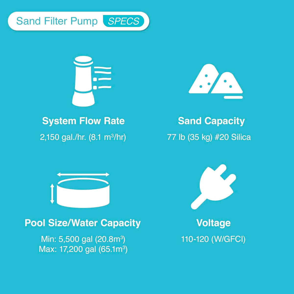 26647EG Krystal Clear 2800 GPH Sand Filter Pump for Above Ground Pools Bundled with OptiFlow 2 Pack Premium Pure