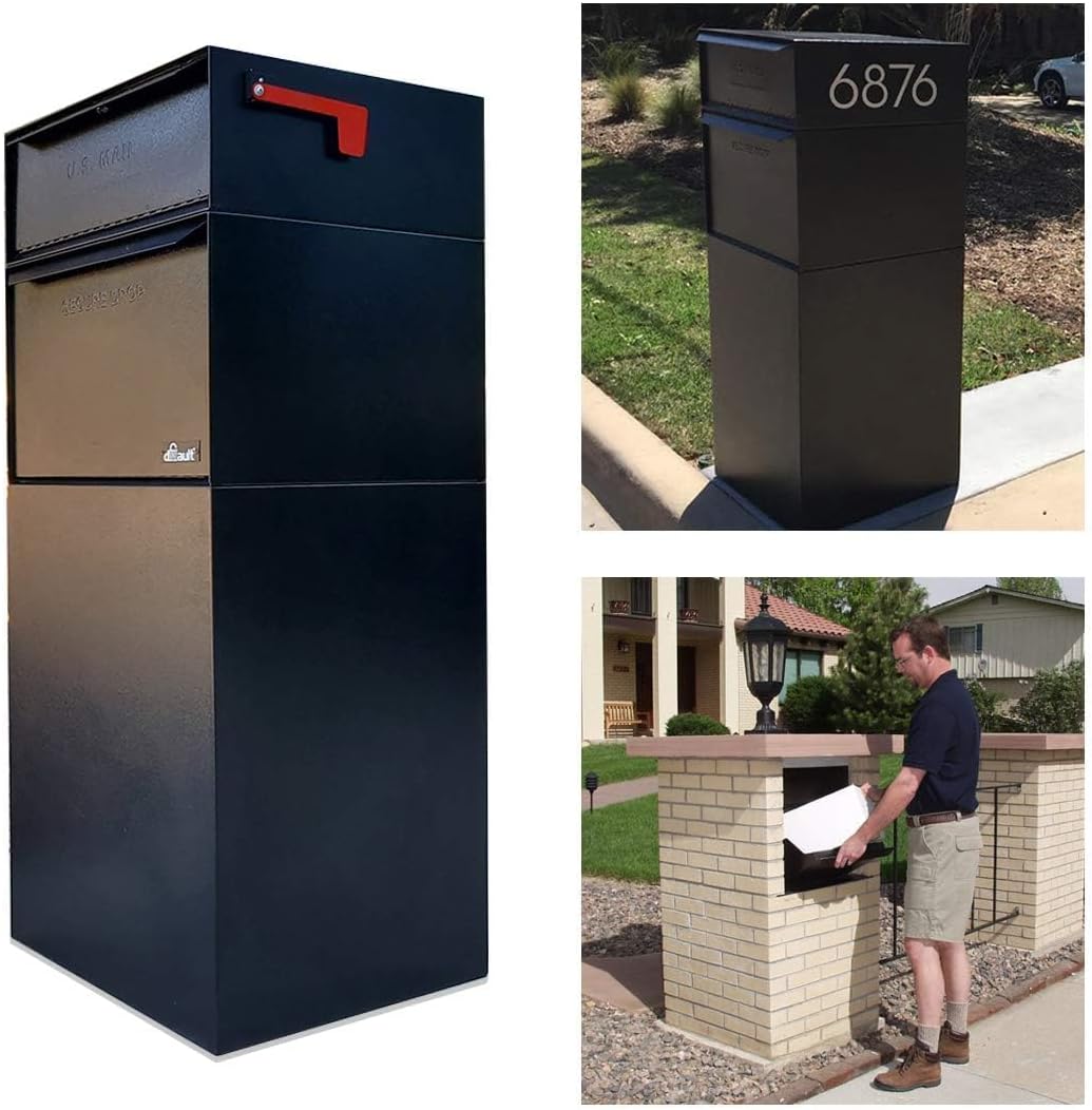 Full Service Vault DVCS0015 Secure Curbside Mailbox/Package Drop with Locking Letterbox (Black)