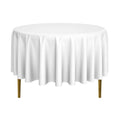 90" Round Premium Tablecloth for Wedding/Banquet/Restaurant - Polyester Fabric Table Cloth - White