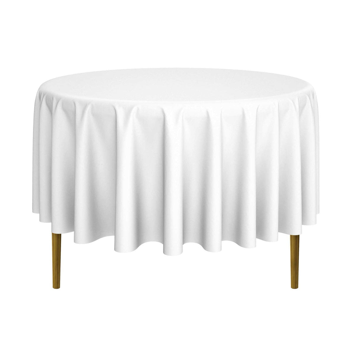 90" Round Premium Tablecloth for Wedding/Banquet/Restaurant - Polyester Fabric Table Cloth - White