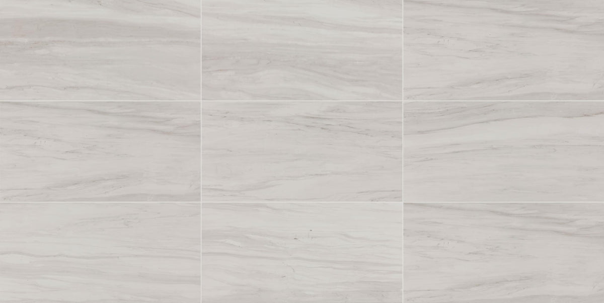 Costar 12" x 24" Marble Look Porcelain Floor Tile in Matte Calacatta Sky Floors