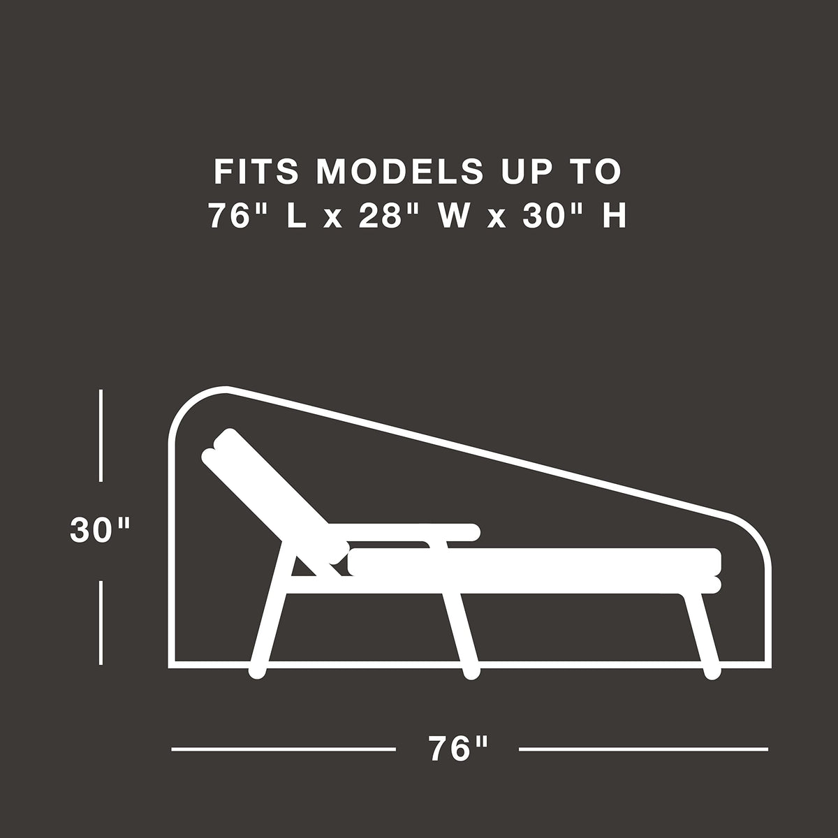 Patio Furniture Cover, Chaise Lounger up to 76"