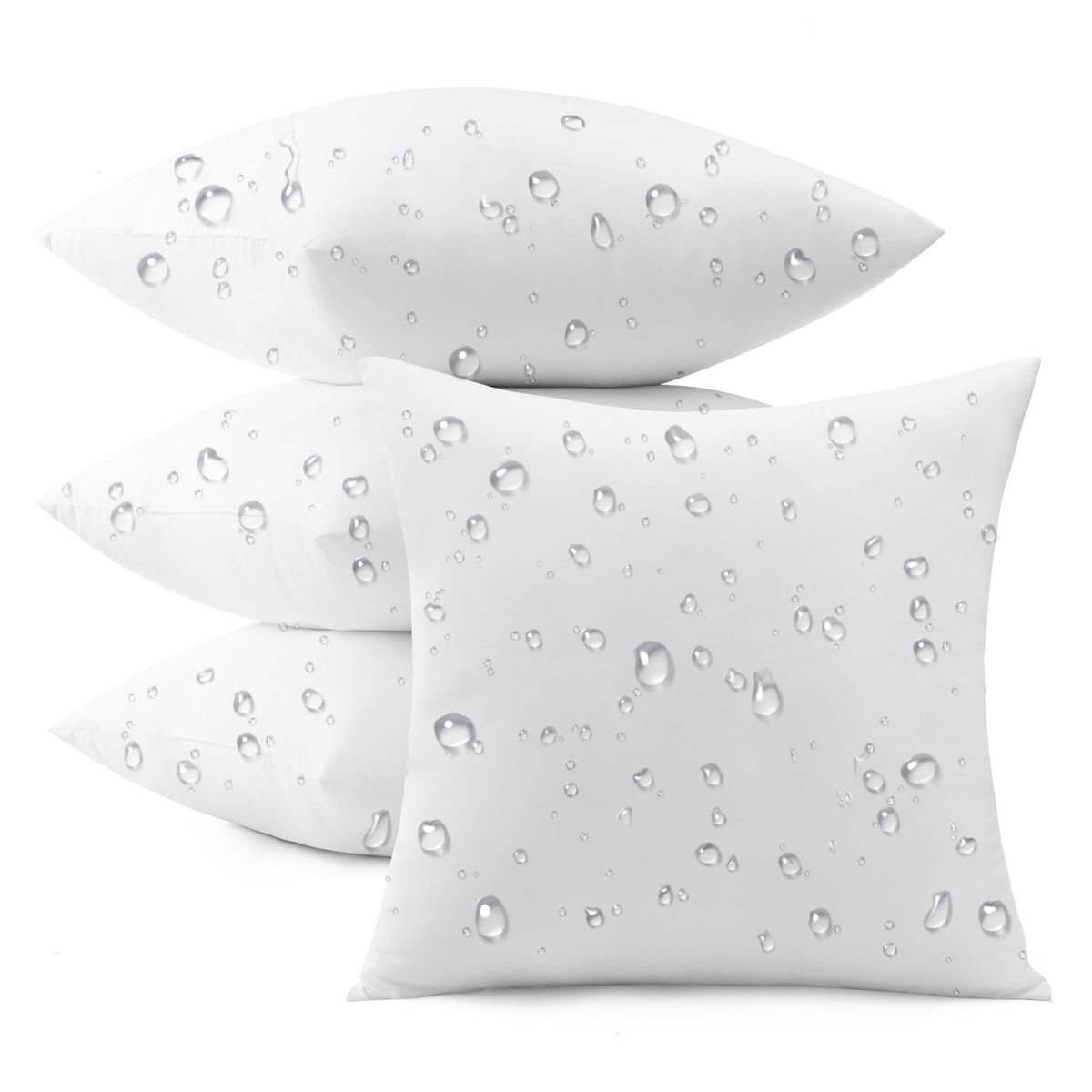 20x20 Outdoor Pillow Inserts, Down Alternative Filling, Set of 4