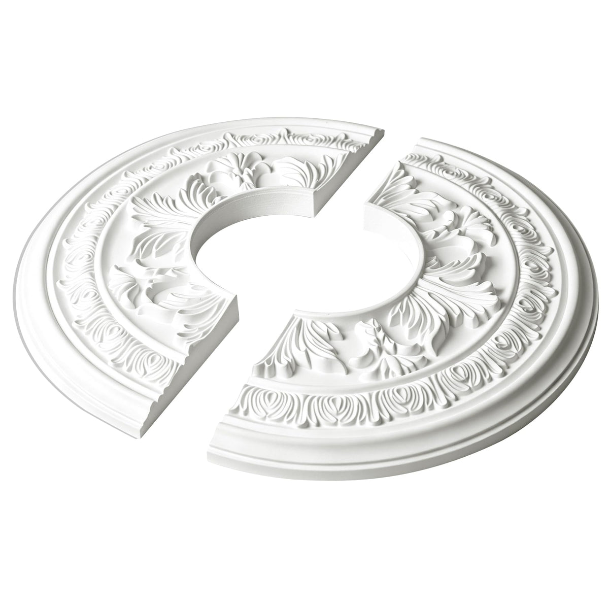 Split Ceiling Medallion 15-3/8" OD x 5" ID, Ceiling Decorative Molded Round Ceiling Medallions for Chandeliers Home
