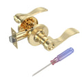 Privacy Door Handle Lock, Stain Nickel Interior Door Handles with Screwdriver, Privacy Function Door Levers Bathroom