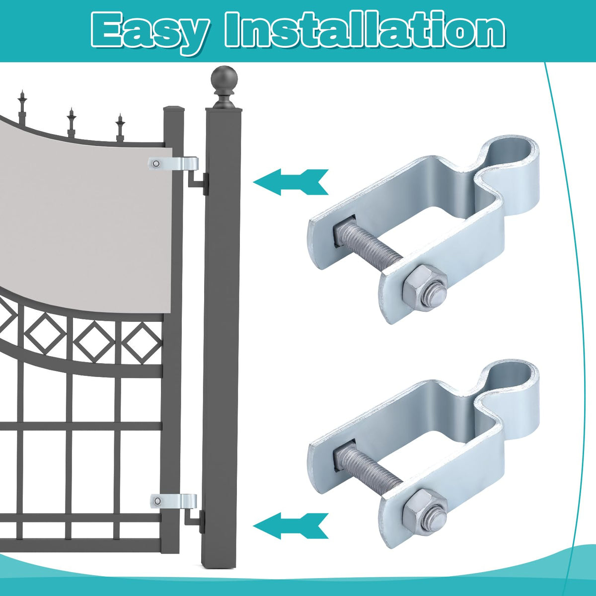 4 Pcs Gate Hinge Female 1-1/2" X 1-1/2", 5/8" Pintle Square