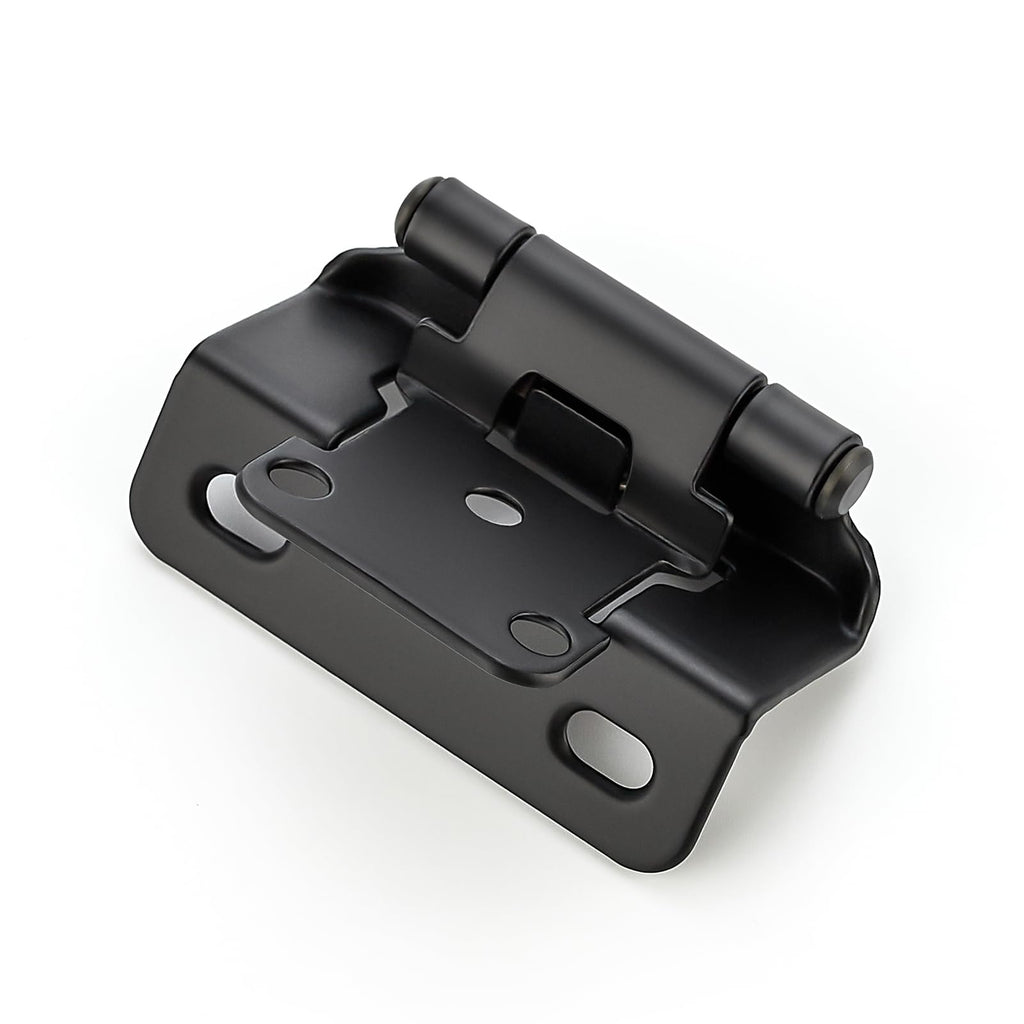 Matte Black Semi-Overlay 1/2 inch Self-Closing Hinges, 60 Pack