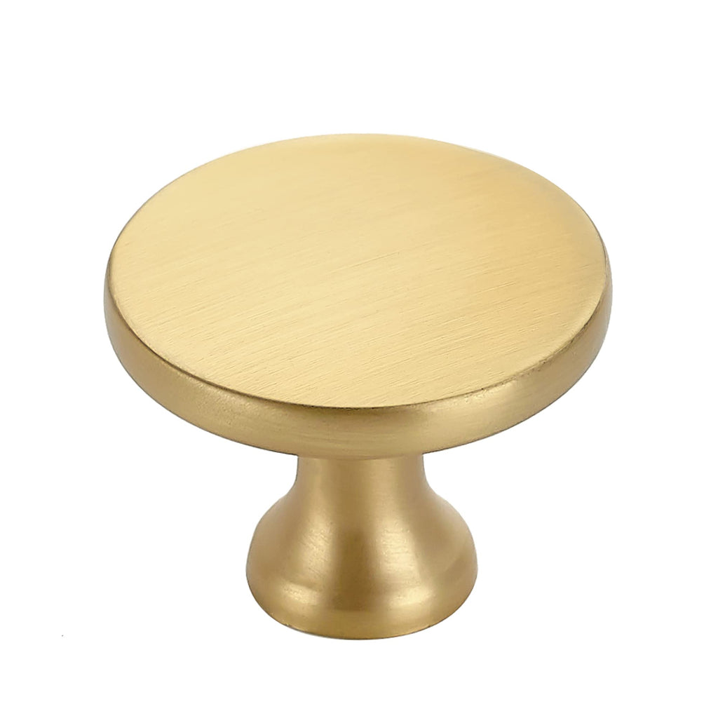 Gold Round Kitchen Cabinet Knobs Pulls 1-1/4 Inch 15 Pack