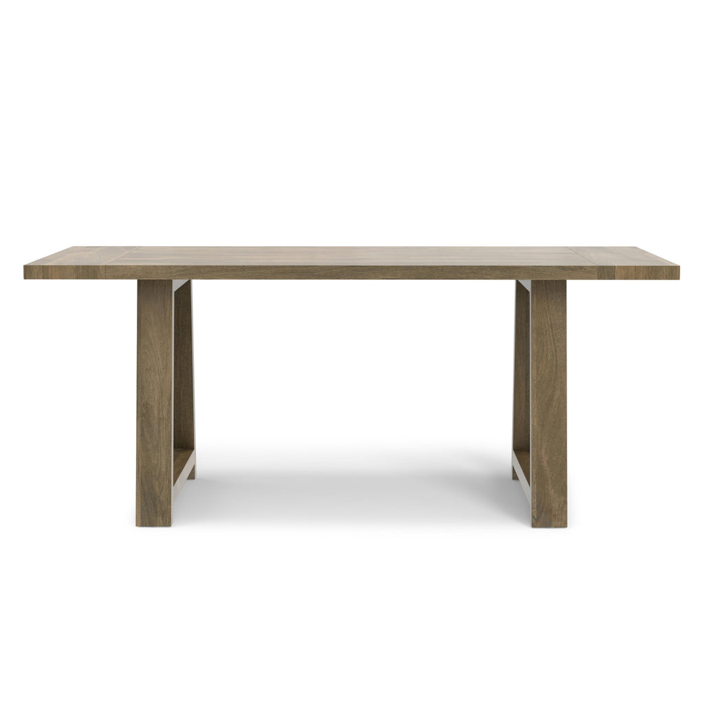 Whitley 72" Wide Solid Mango Wood Dining Table in Grey Wash