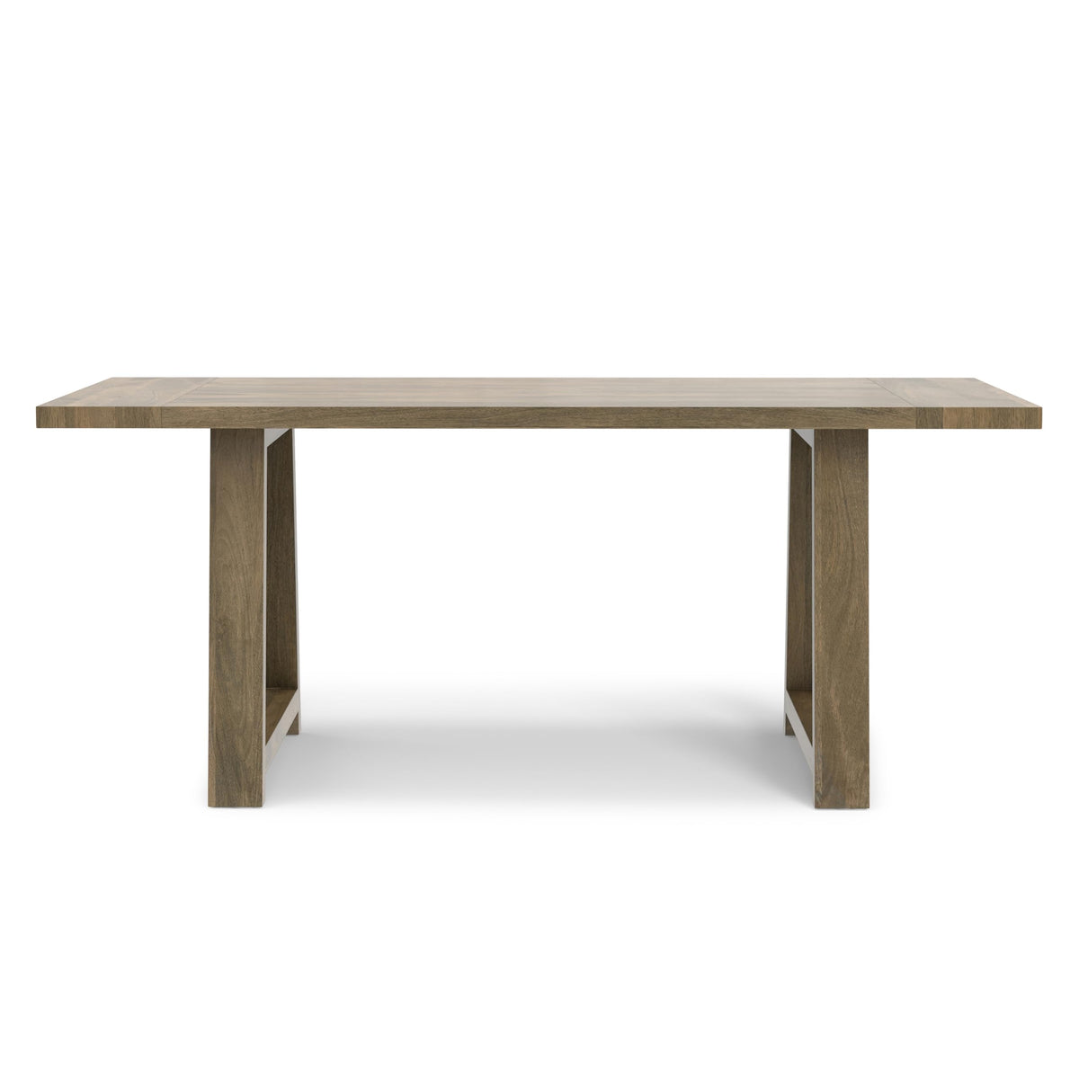 Whitley 72" Wide Solid Mango Wood Dining Table in Grey Wash