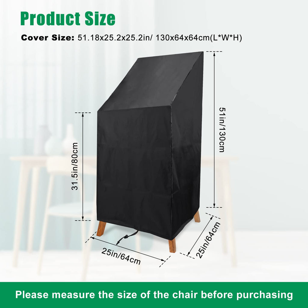 High Back Patio Chair Cover, Stackable Outdoor Chair Cover