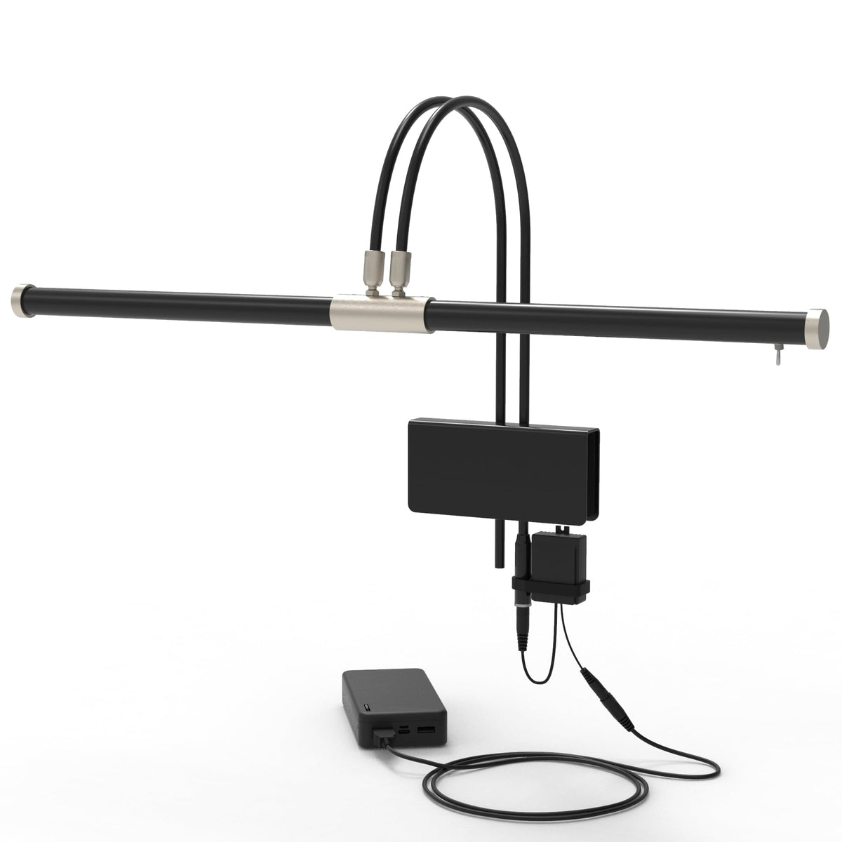 22" Battery Powered Grand Piano Lamp in Satin Nickel - LED, Adjustable, Quality Lighting