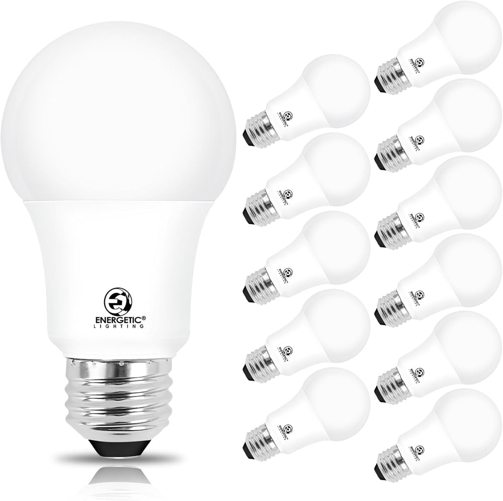 Energetic A19 LED Bulb 100W Daylight 5000K Dimmable Light Bulbs, 13.5W 1600lm CRI80+, 15000Hrs, ETL Listed