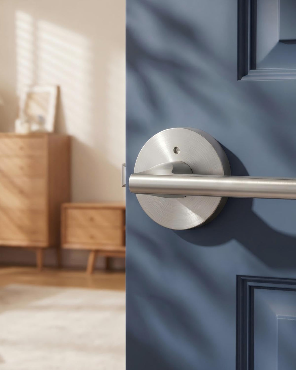 Brushed Nickel Door Handles Interior Privacy Door Handle 4 Pack