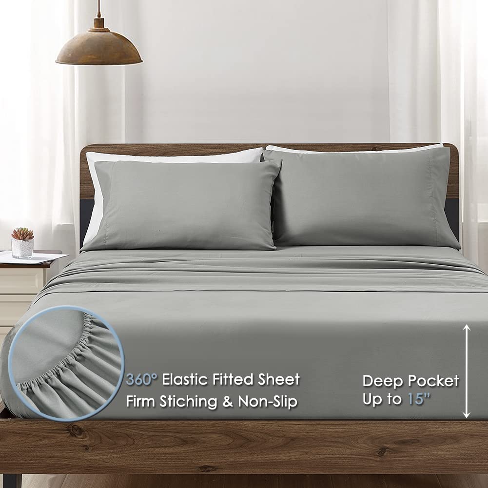 Comforter Bed Set, 7-Piece Reversible Bed in a Bag, Navy and Gray