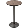 42" H Round Bar Table, Solid Wood High Top Pub Table, Black