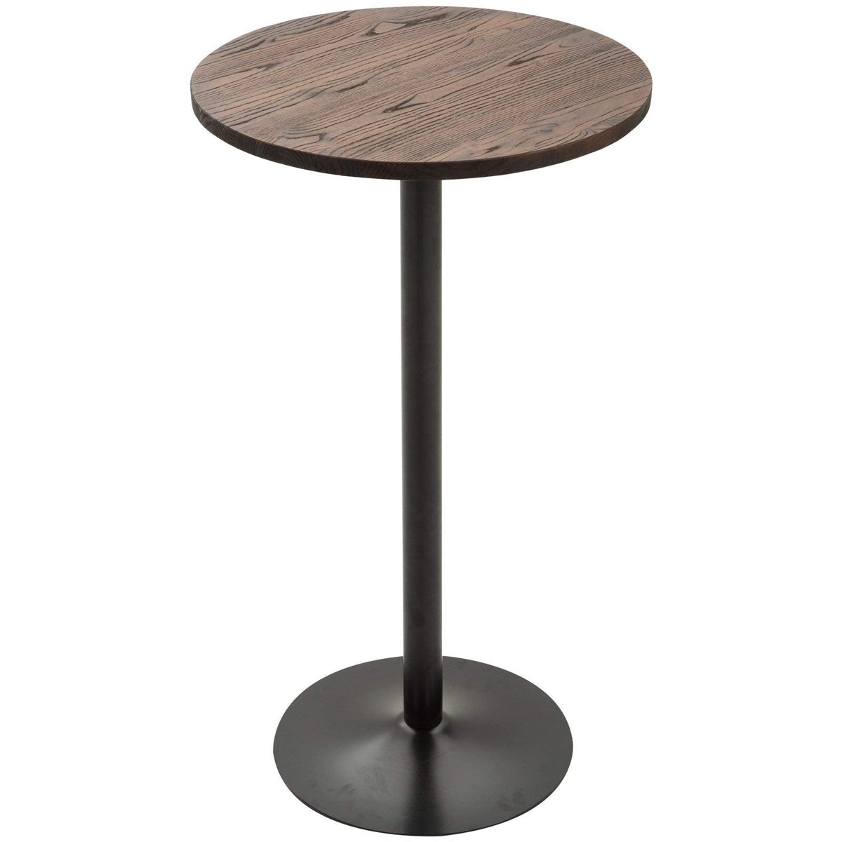 42" H Round Bar Table, Solid Wood High Top Pub Table, Black