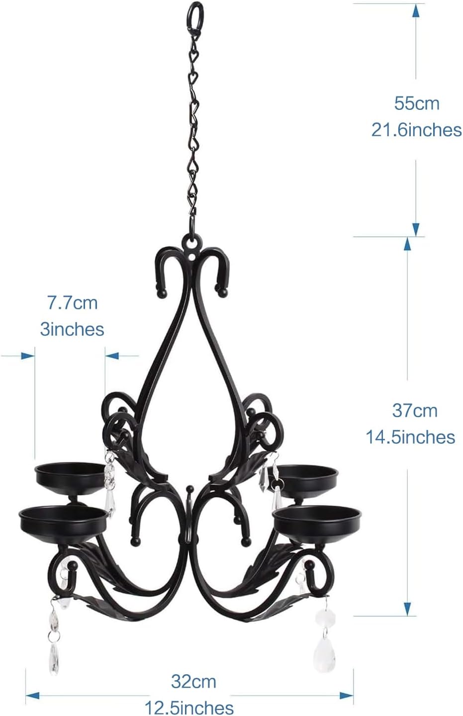 4-Light Modern Farmhouse Crystal Candle Chandelier