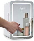 Mirrored LED Mini Cooler/Mini Fridge for Cosmetics, Beverages, Food, or Medicines (6 Liters/6.3 Quarts)