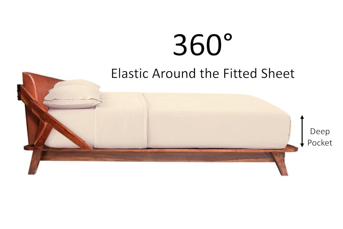 Full Size Sleeper Sofa Bed Sheet Set (54" x 72" x 6") 100% Egyptian Cotton (Ivory Solid) 500 Thread Count!!