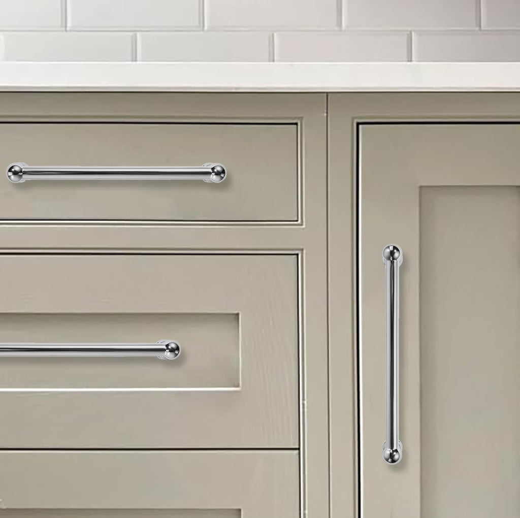 10 Pack 6-1/4 Inch Hole Center Polished Chrome Cabinet Pulls Heavy Duty Solid Cabinet Handles cabinets Dressers
